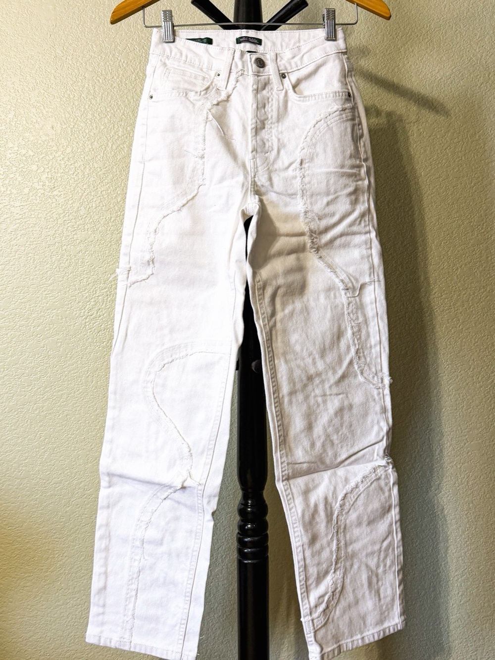 Wild Fable Distressed Straight Leg Jeans in White
